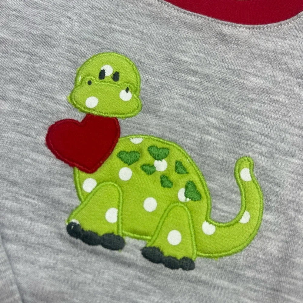 NWT Magnolia Baby Appliqué Heart Dinosaur Kids Long Sleeve Shirt - Picture 4 of 5